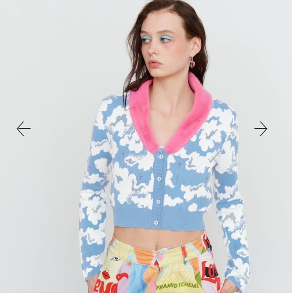 Lazy Oaf X Laura Callaghan Book Club Cloudy Cardigan RARE!! - Picture 2 of 4